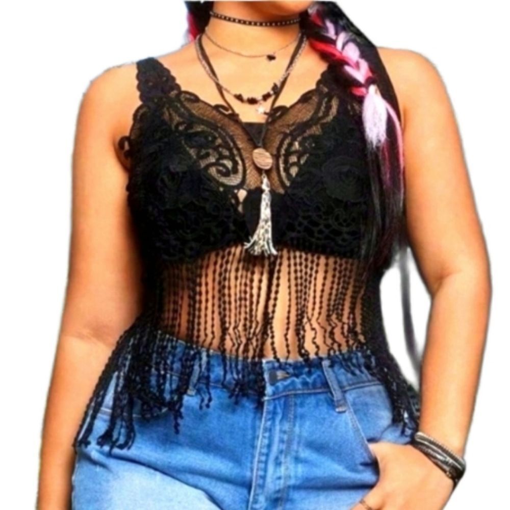 Women's Sexy plus size fringe top sz 3x
